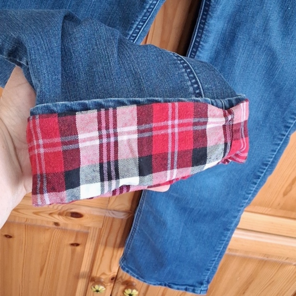 PrAna Flannel Lined Boyfriend Denim Straight Leg Jeans Size 27 - Picture 8 of 10